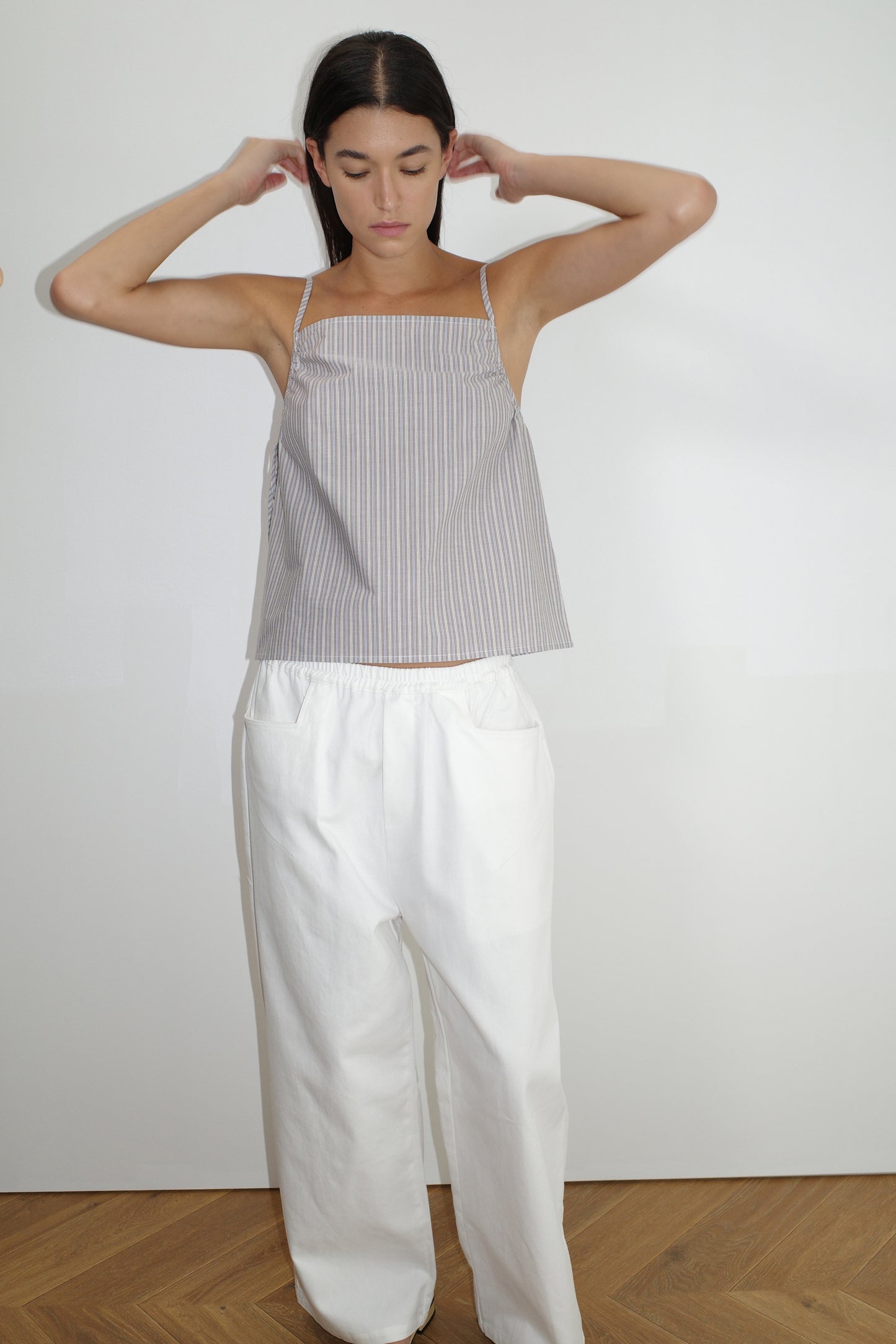 Gathered Strap Top - Seas Stripe