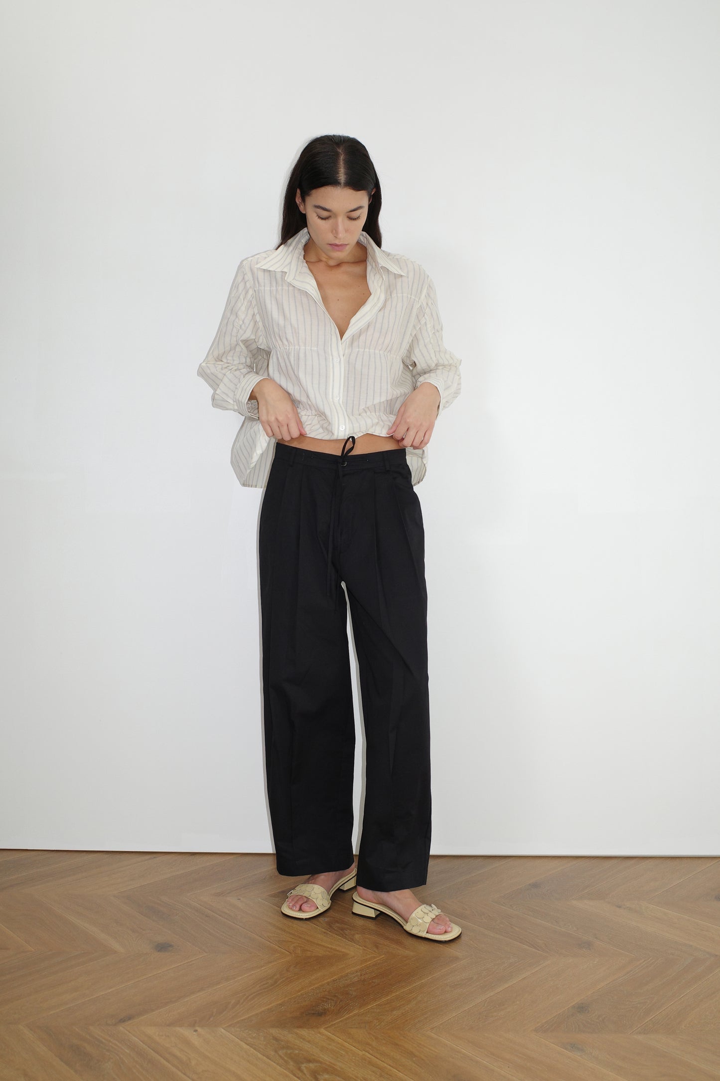 Gathered Shirt - Raquette Stripe