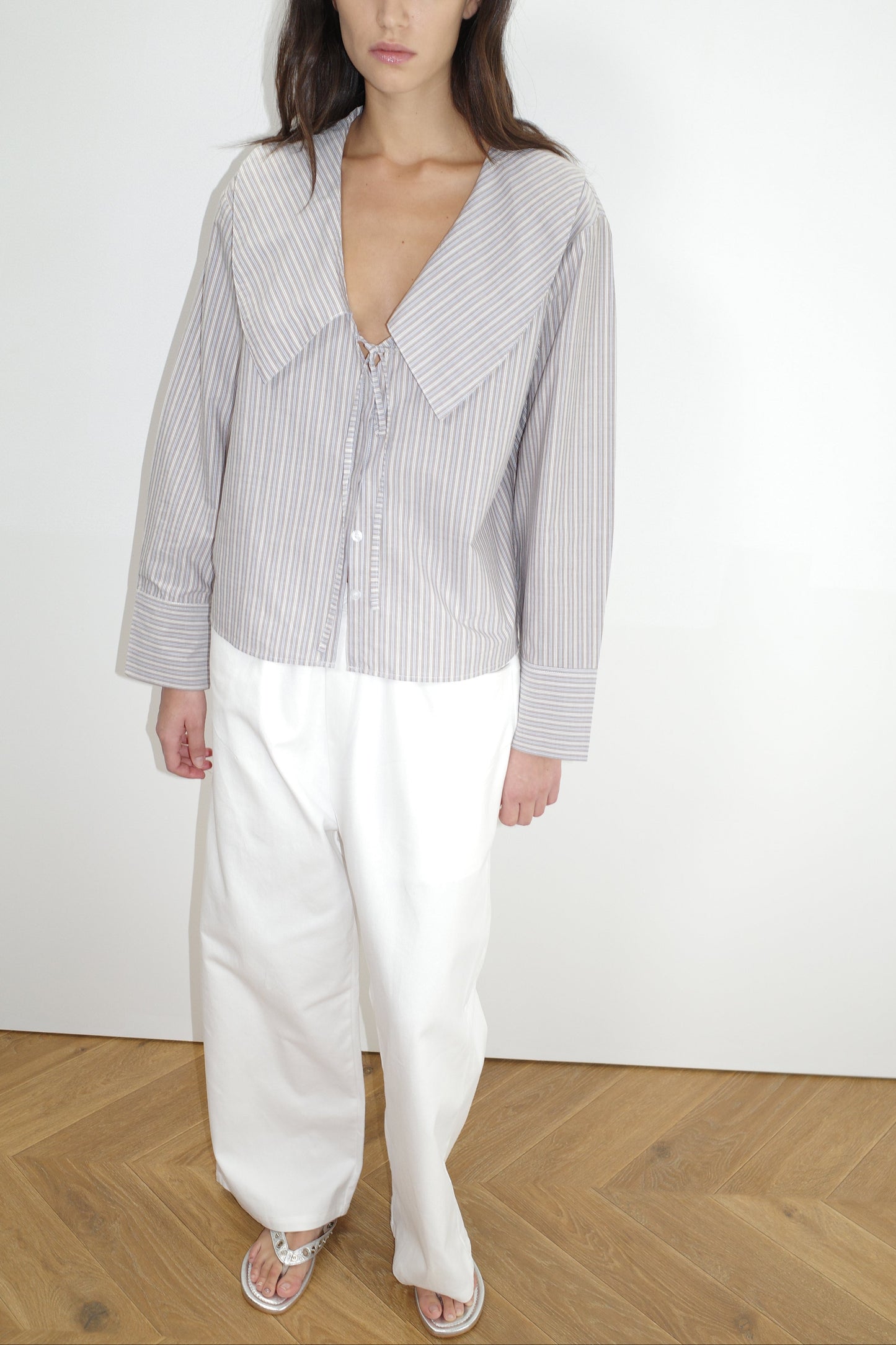 Collared Tie Shirt - Seas Stripe