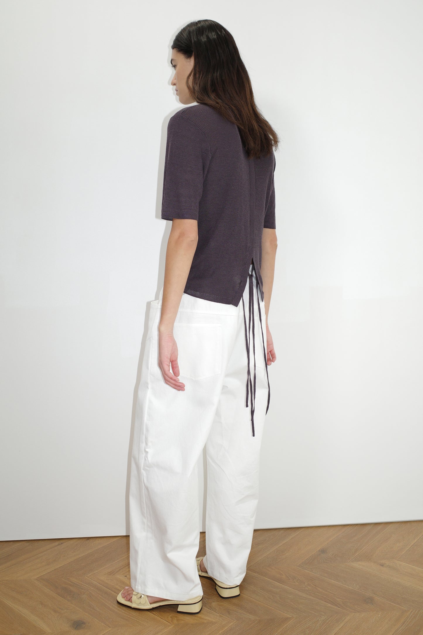 Split Back Tee - Eggplant