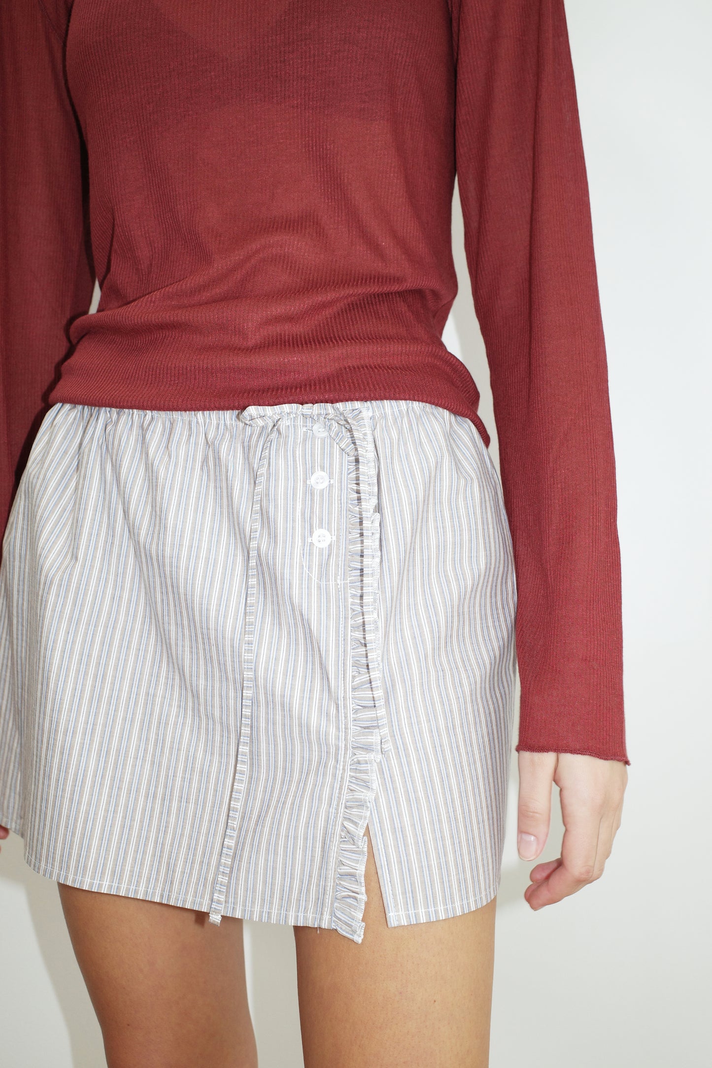 Ruffle Mini Skirt - Seas Stripe