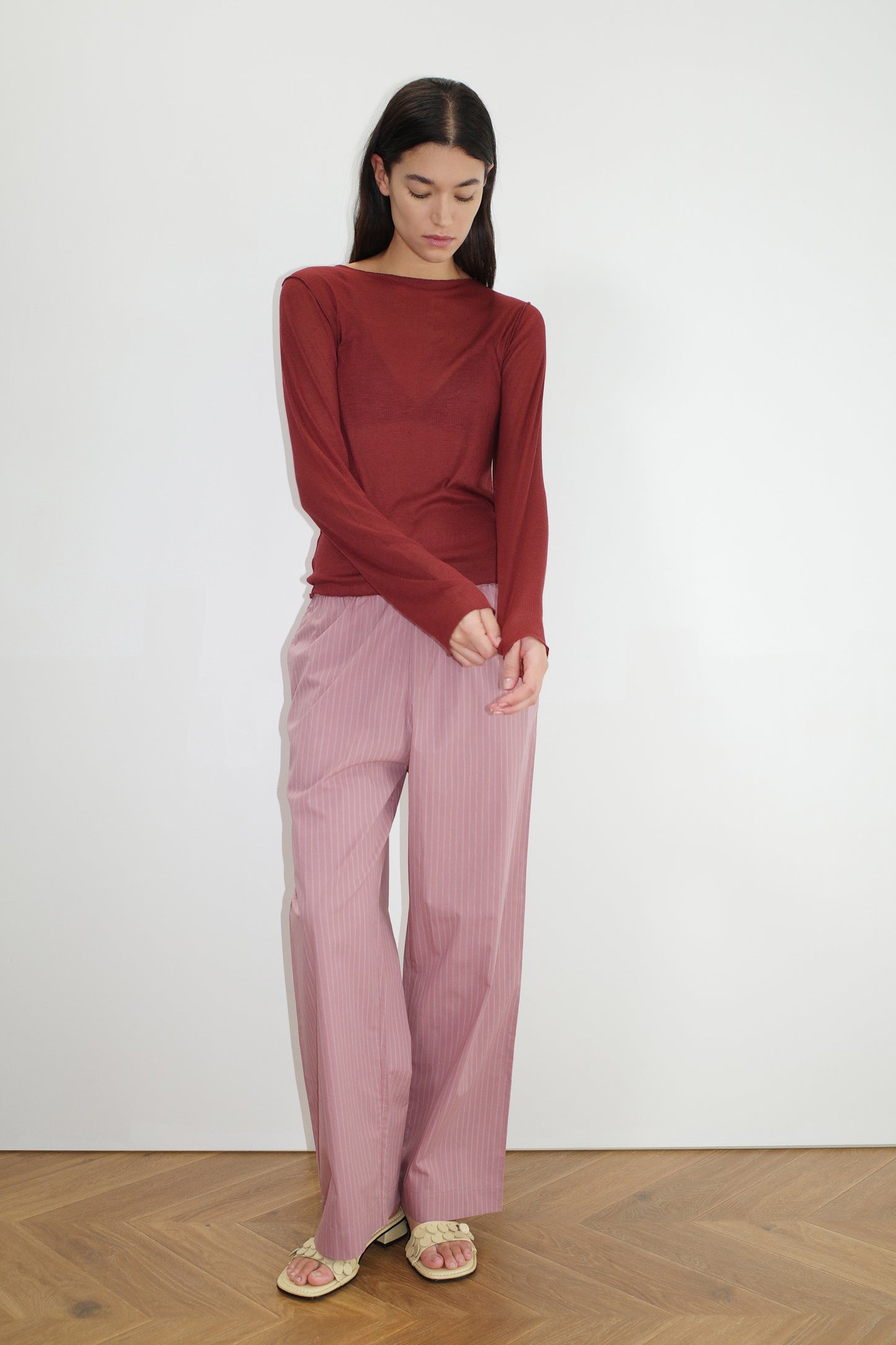 Ease Trouser - Salt Stripe