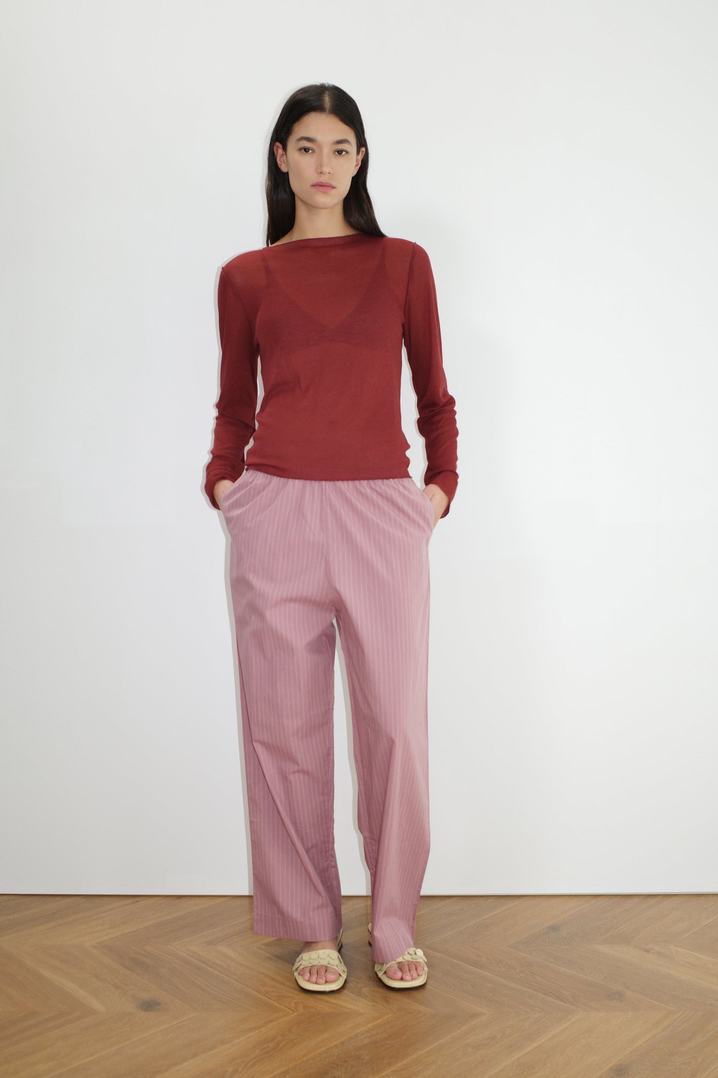 Ease Trouser - Salt Stripe