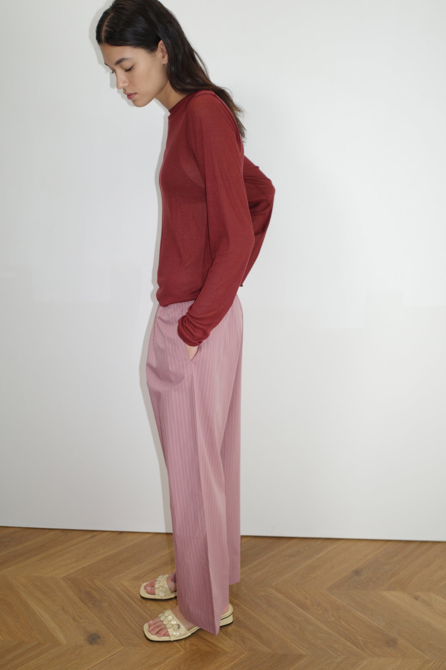 Ease Trouser - Salt Stripe