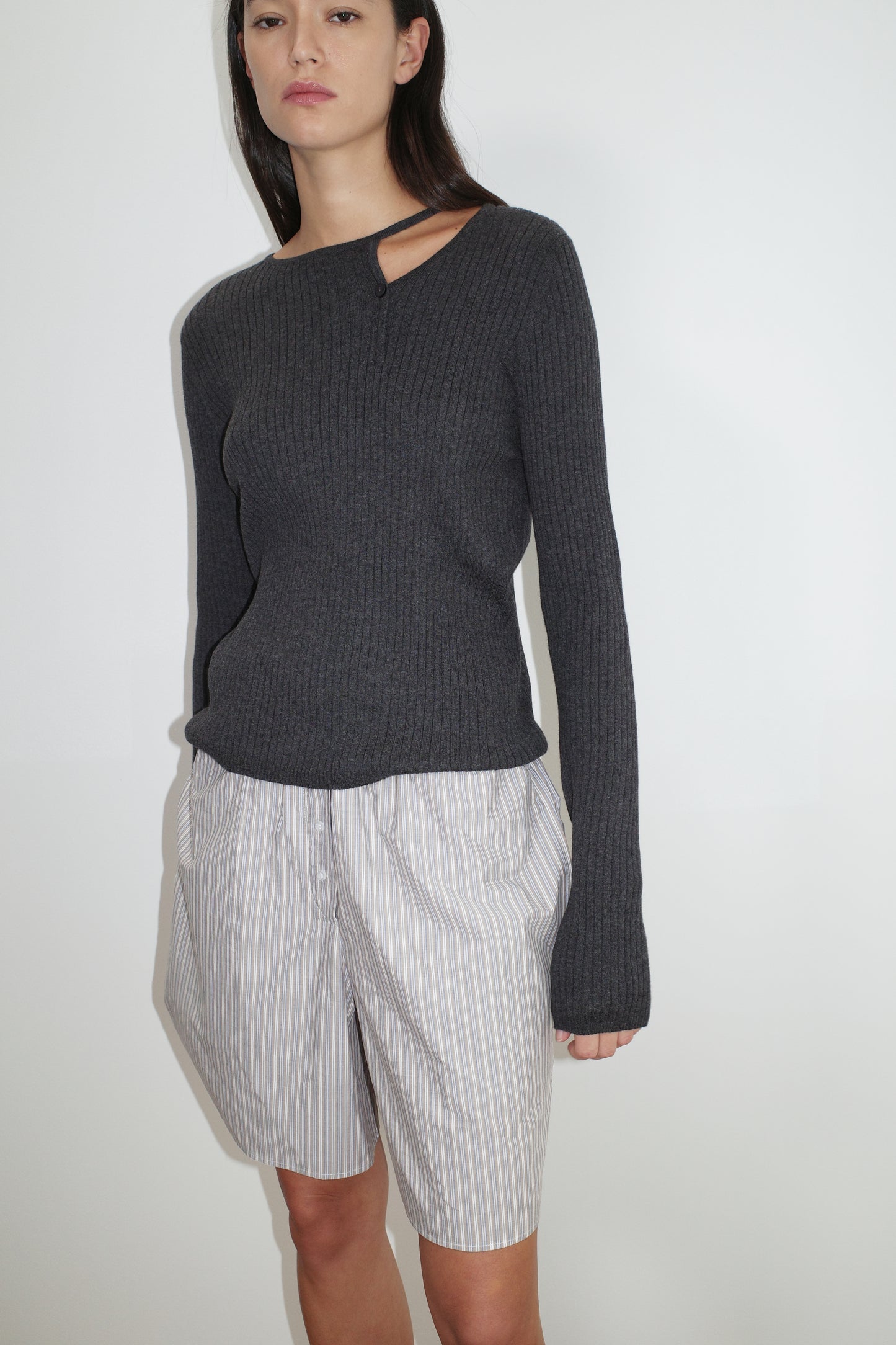 Cut Out Cardi - Coal