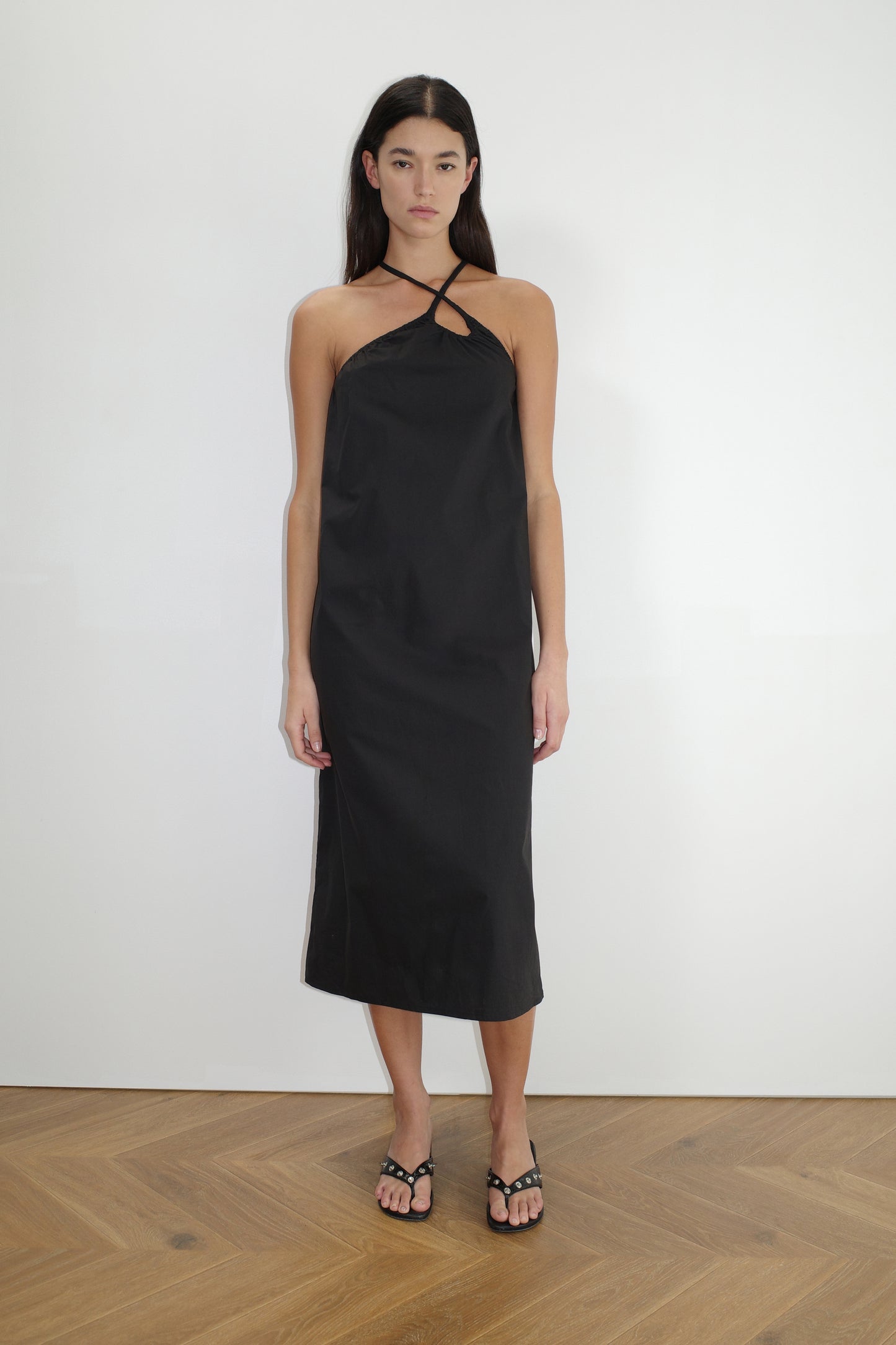 Keyhole Midi Dress - Black