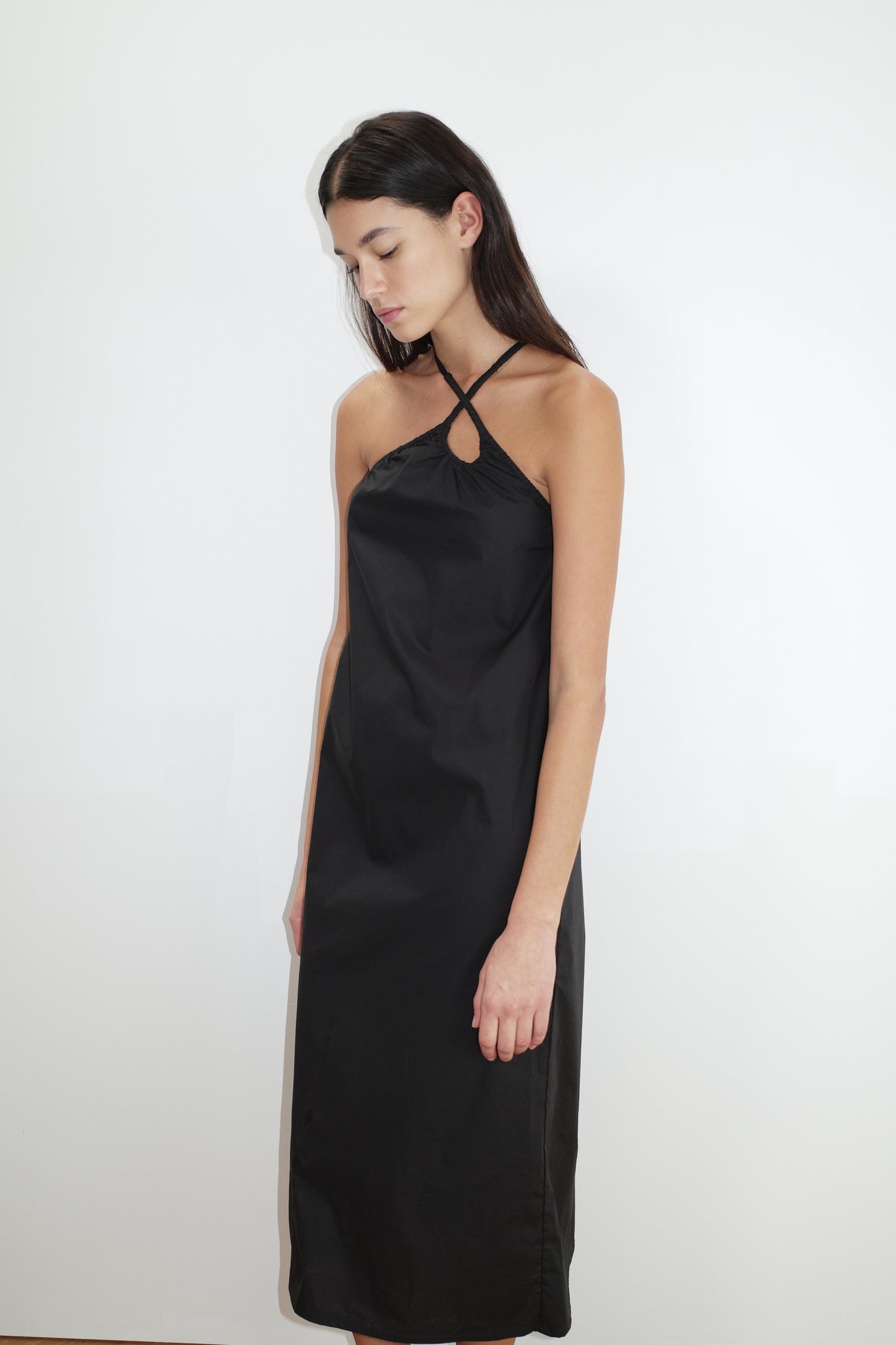 Keyhole Midi Dress - Black