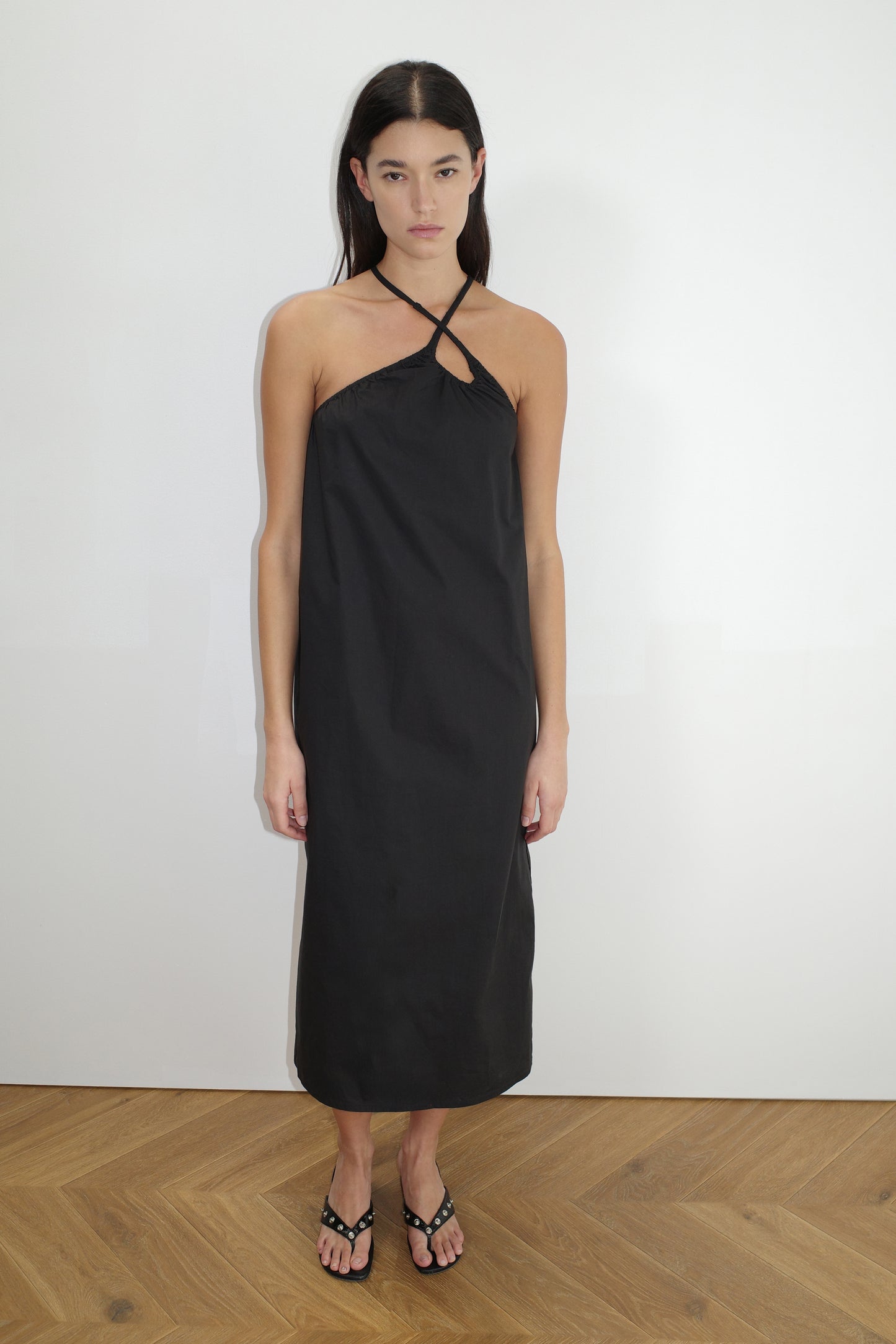 Keyhole Midi Dress - Black