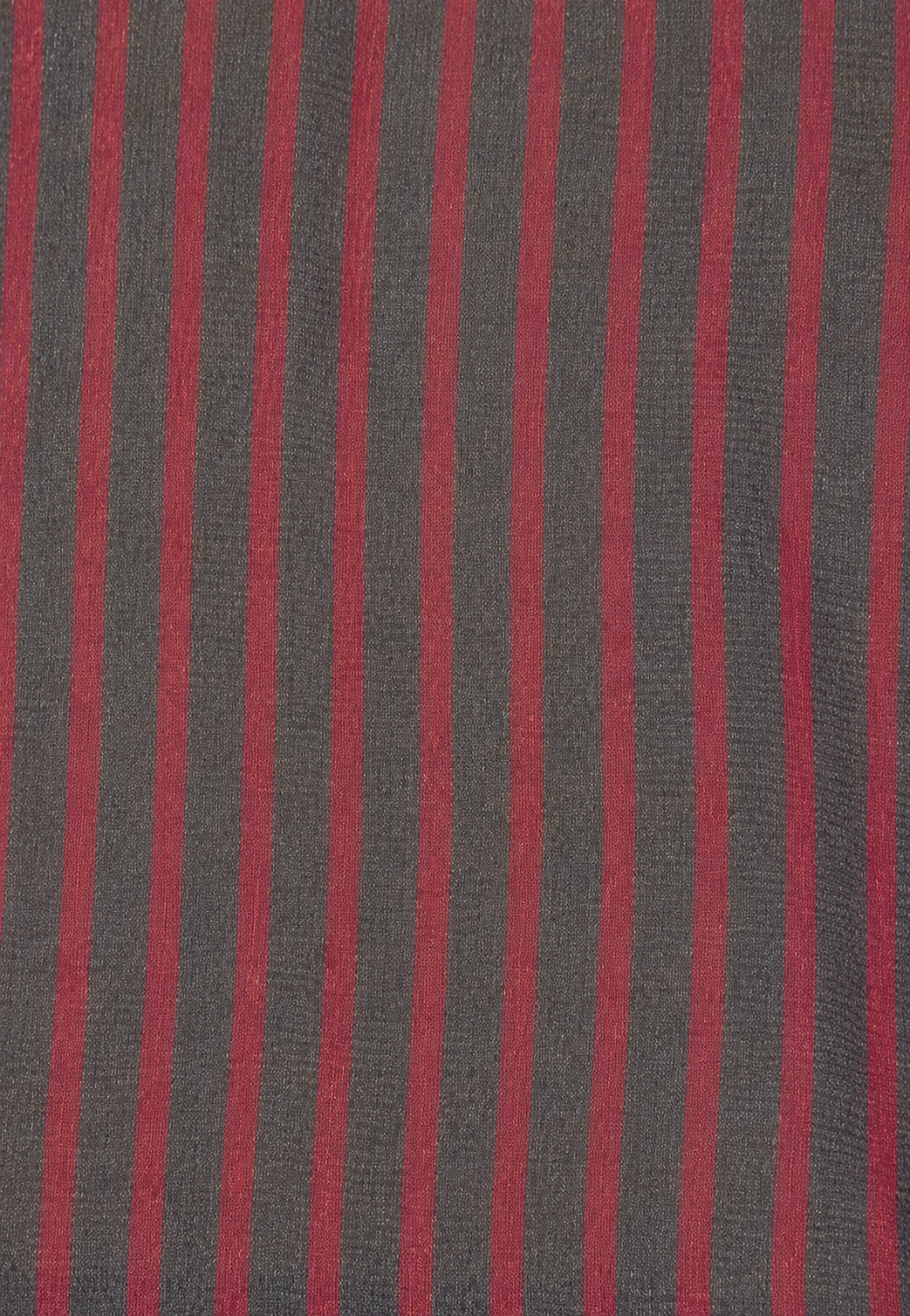 Close-up of the Cross Neck Tee - Red Stripe fabric by Deiji Studios: a fine knit with red and charcoal vertical stripes, shown flat.