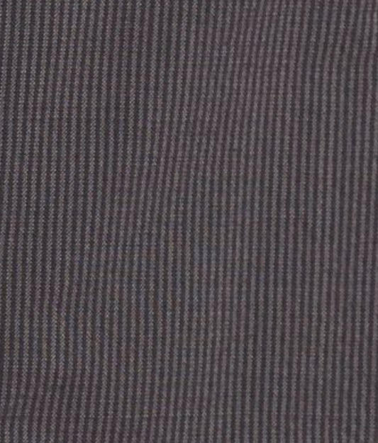 Close-up of brown stripe corduroy fabric with fine, vertical ridges and a slightly uneven surface, as featured in Deiji Studios' Lapel Jacket - Brown Stripe crafted from organic cotton.