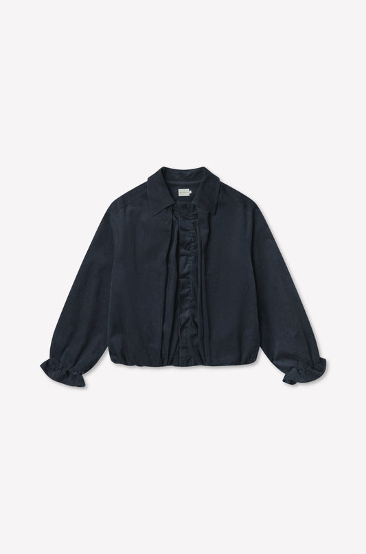 Fine Pleat Jacket - Navy Blue