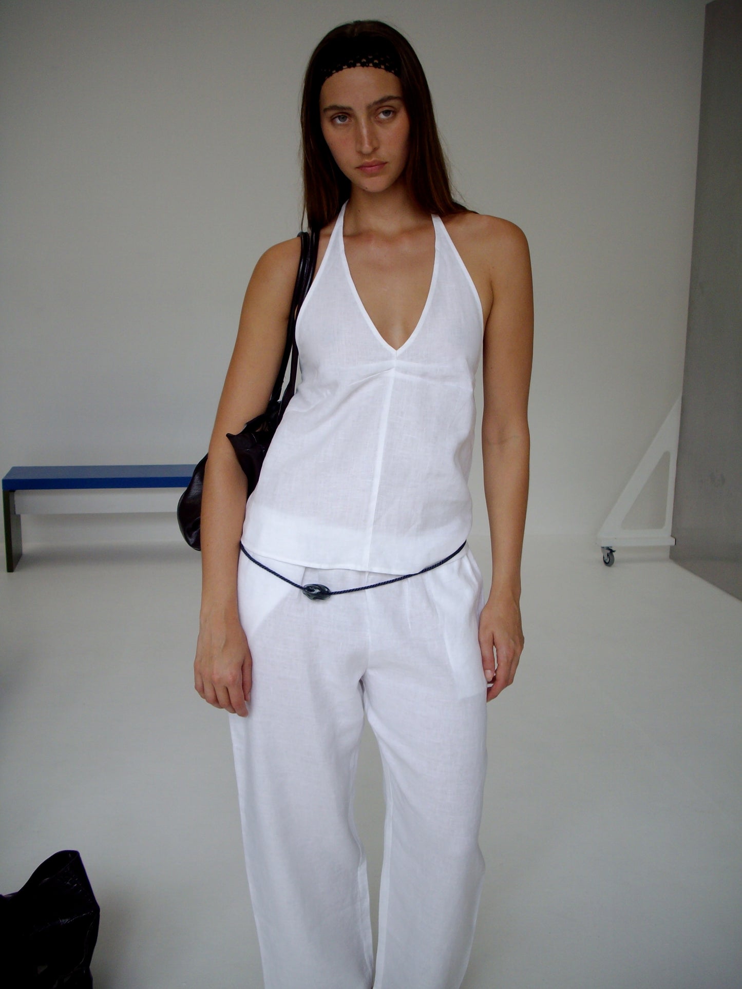 Linen Ease Trouser - White