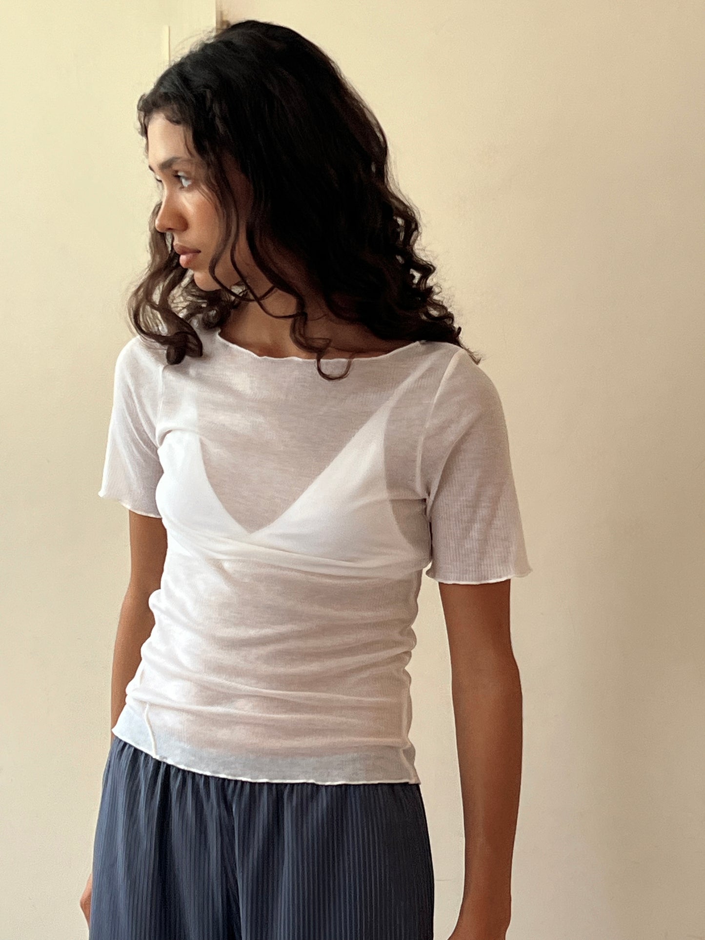 Square Knit Tee - Off White