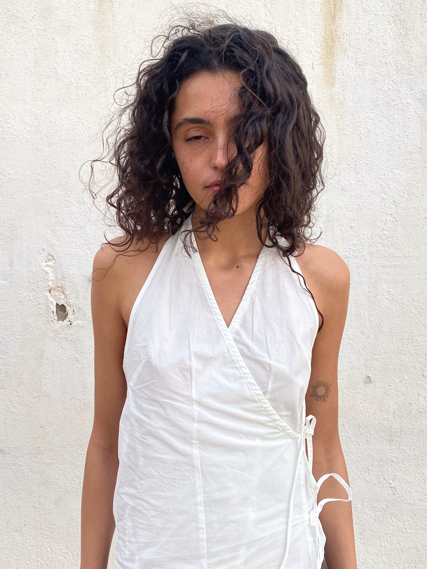 Drawcord Halter - White
