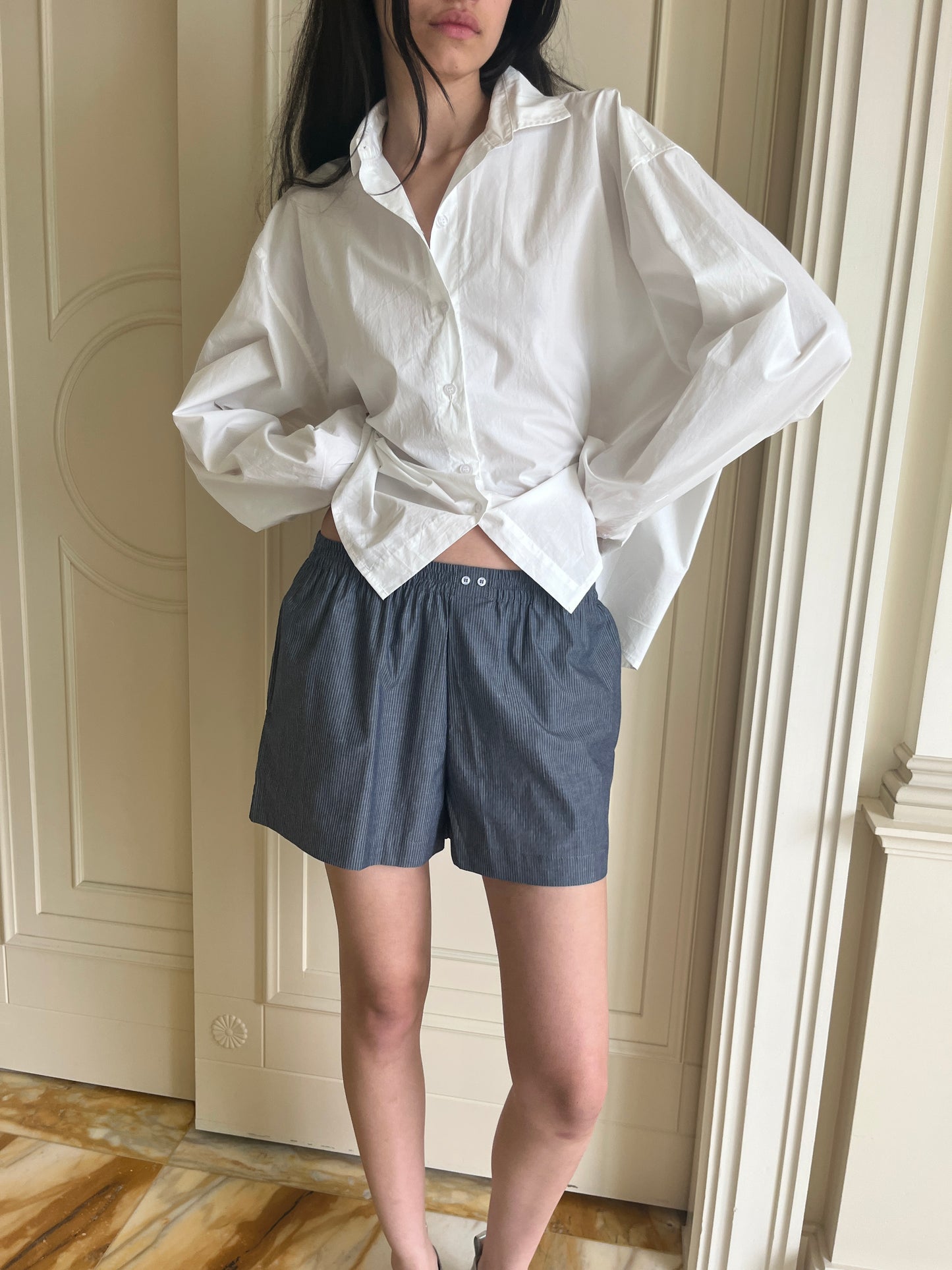 Organic Cotton Boxer - Blue Pinstripe