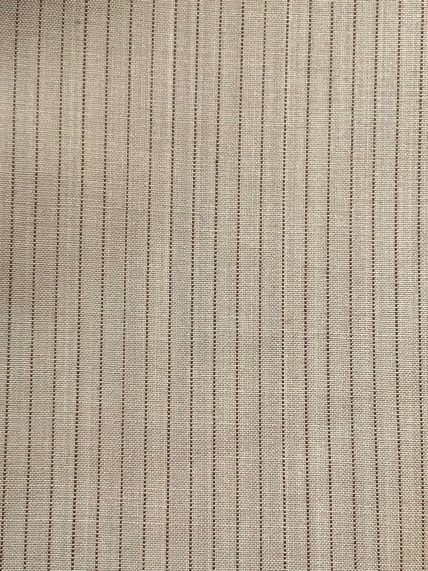 Dove Stripe Low Pocket Pure Wool Pant made from premium RWS wool, features a beige hue with vertical ribbed texture and evenly spaced thin lines for a refined look.