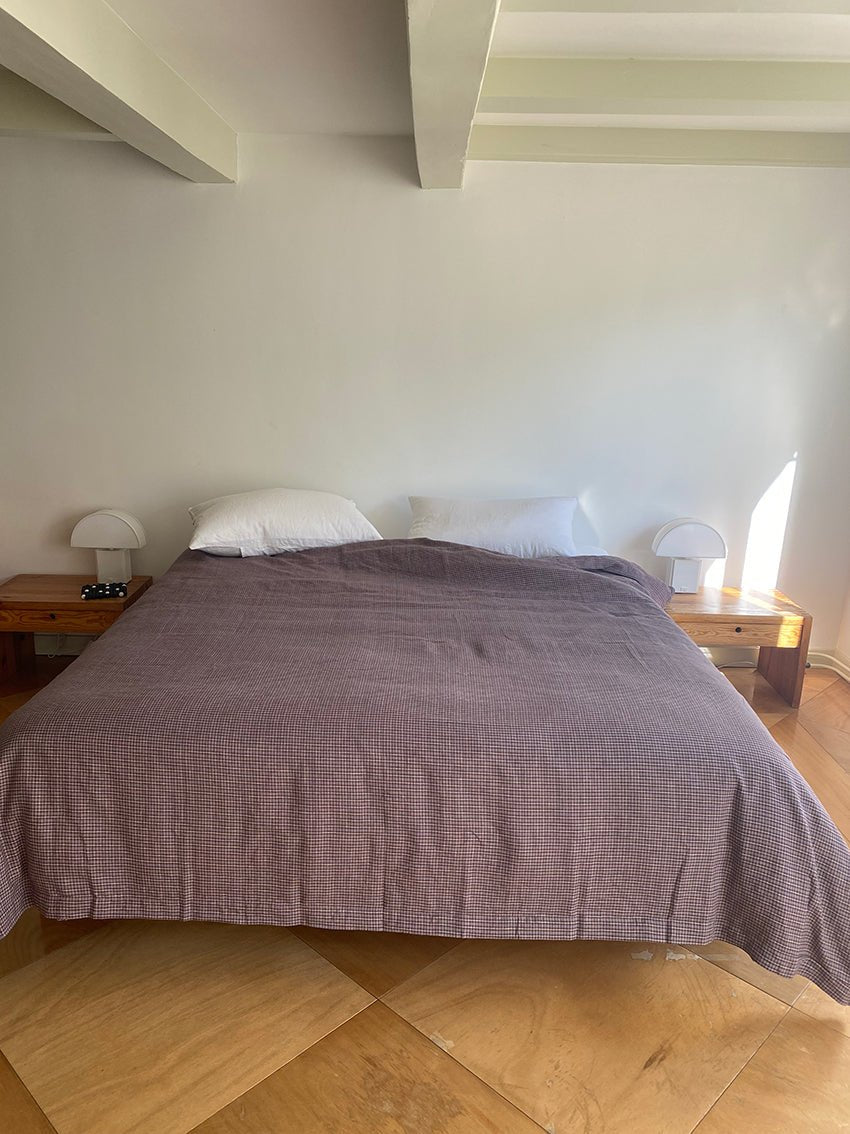 Light room with queen bed and pillows topped with Pillow slip set - White by Deiji Studios