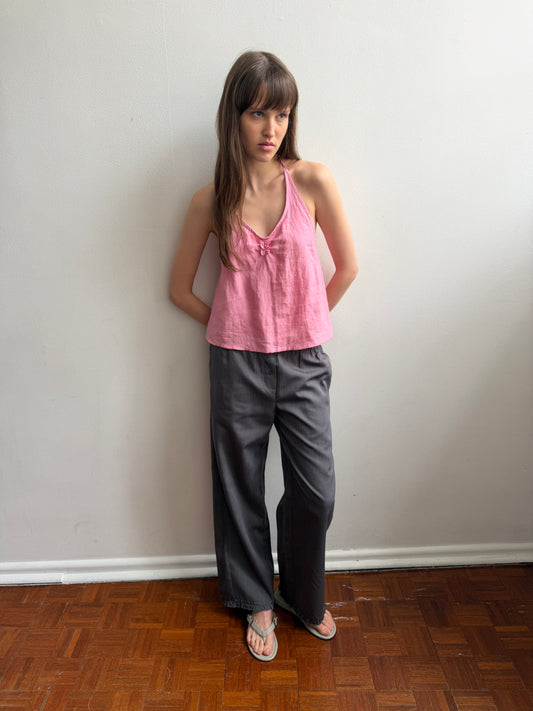 Flounce Pant - Charcoal Stripe