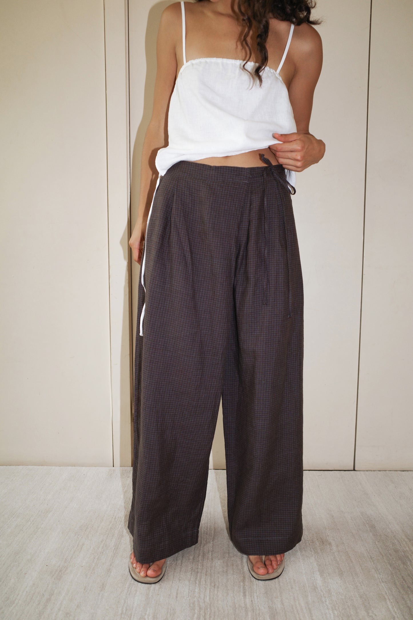 Fold Pant - Slate Check