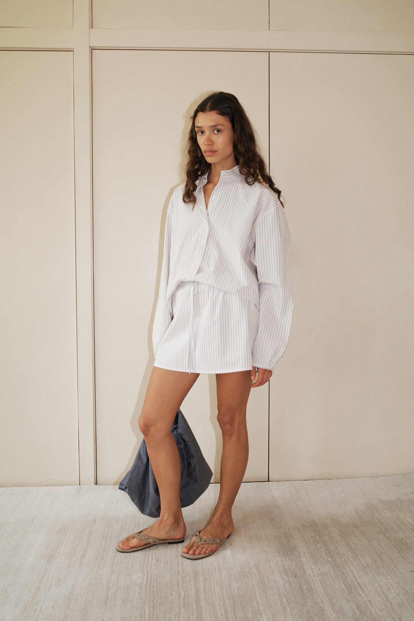 Placket Skirt - Lake Stripe