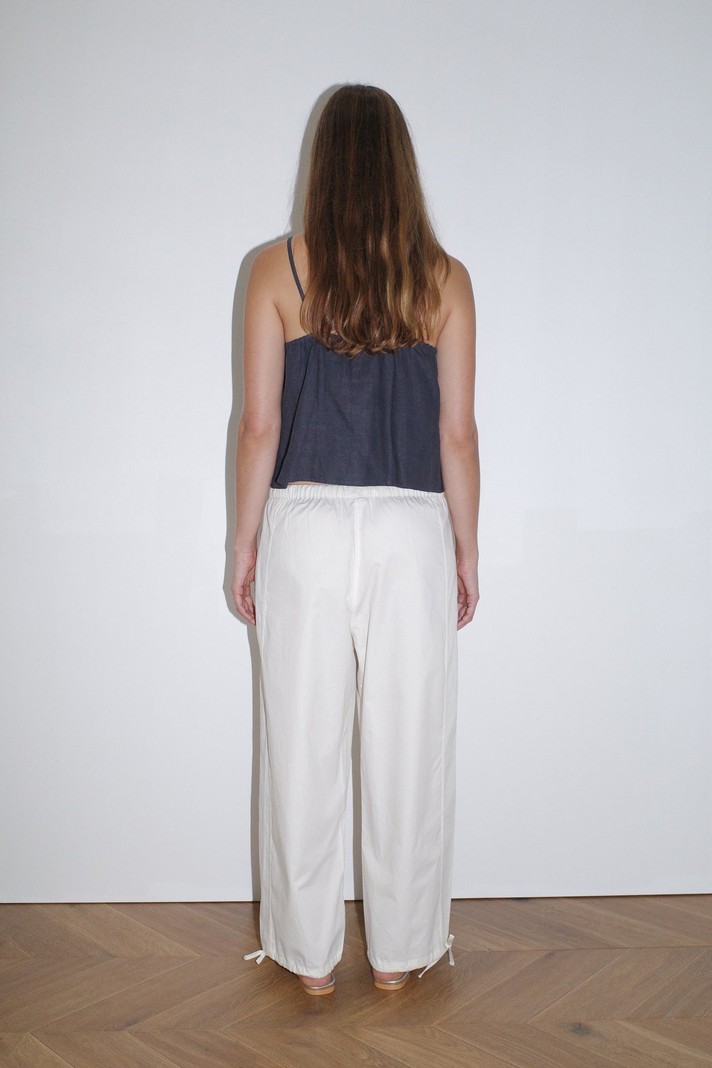 Tie Hem Pant - White