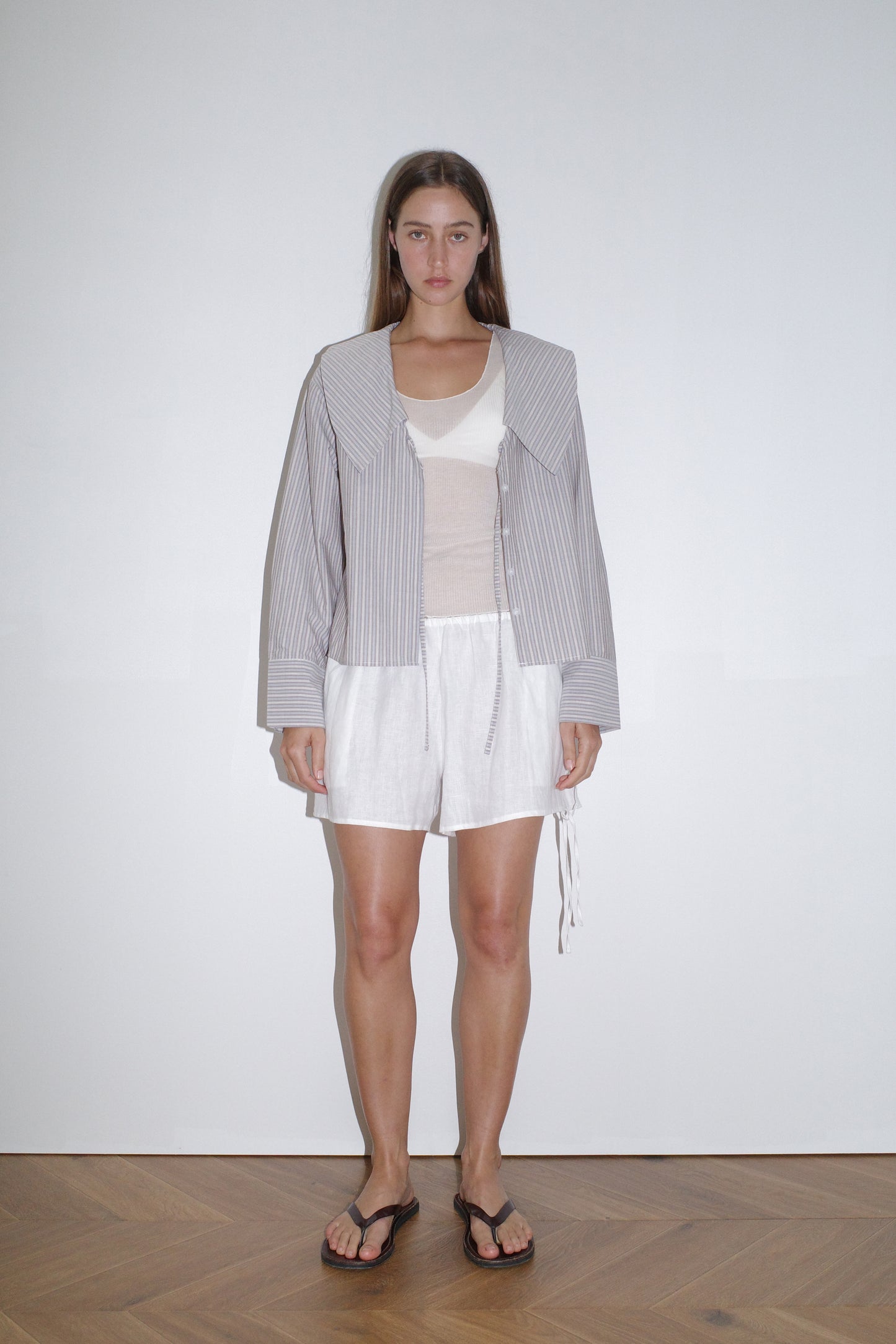 Collared Tie Shirt - Seas Stripe