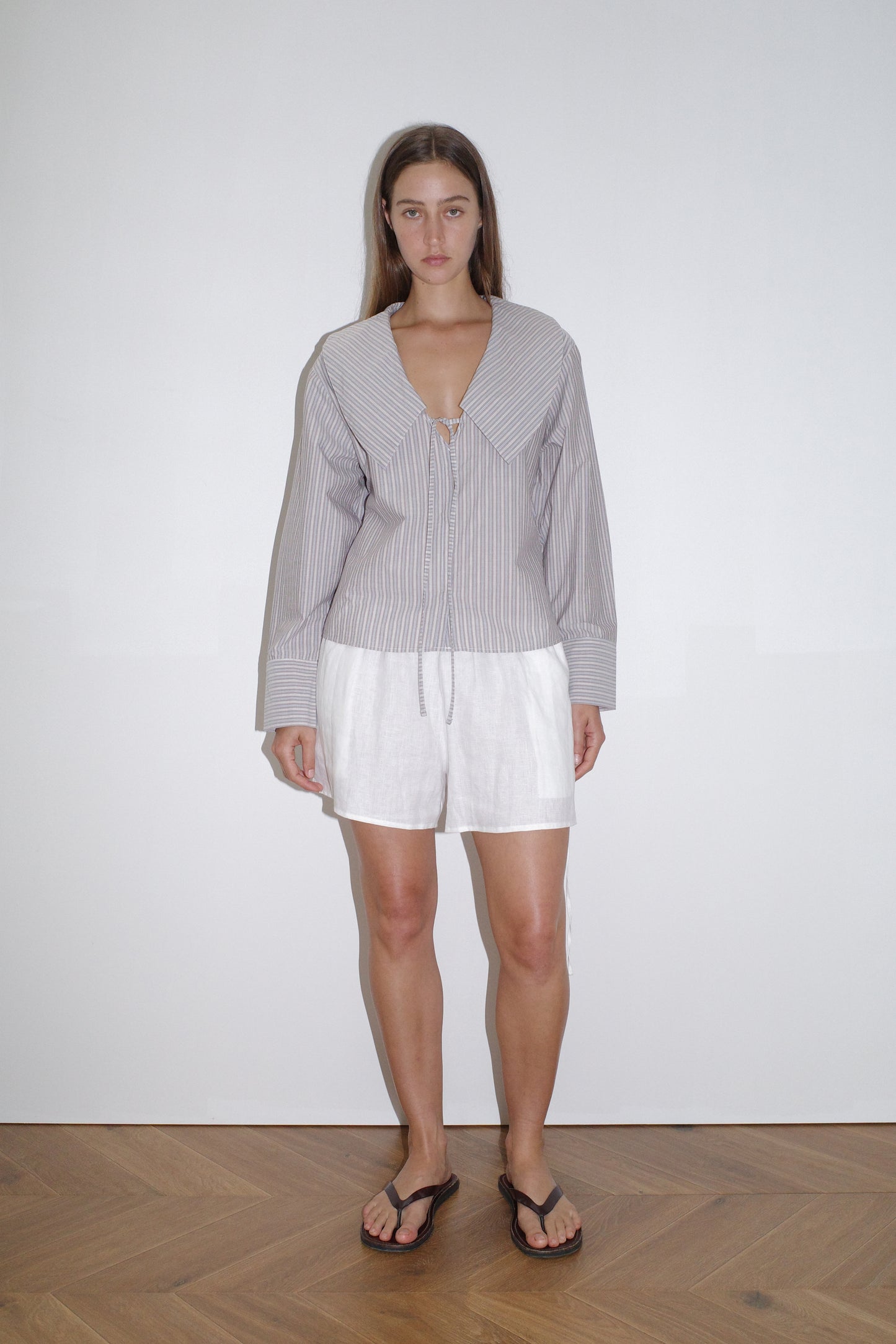 Collared Tie Shirt - Seas Stripe