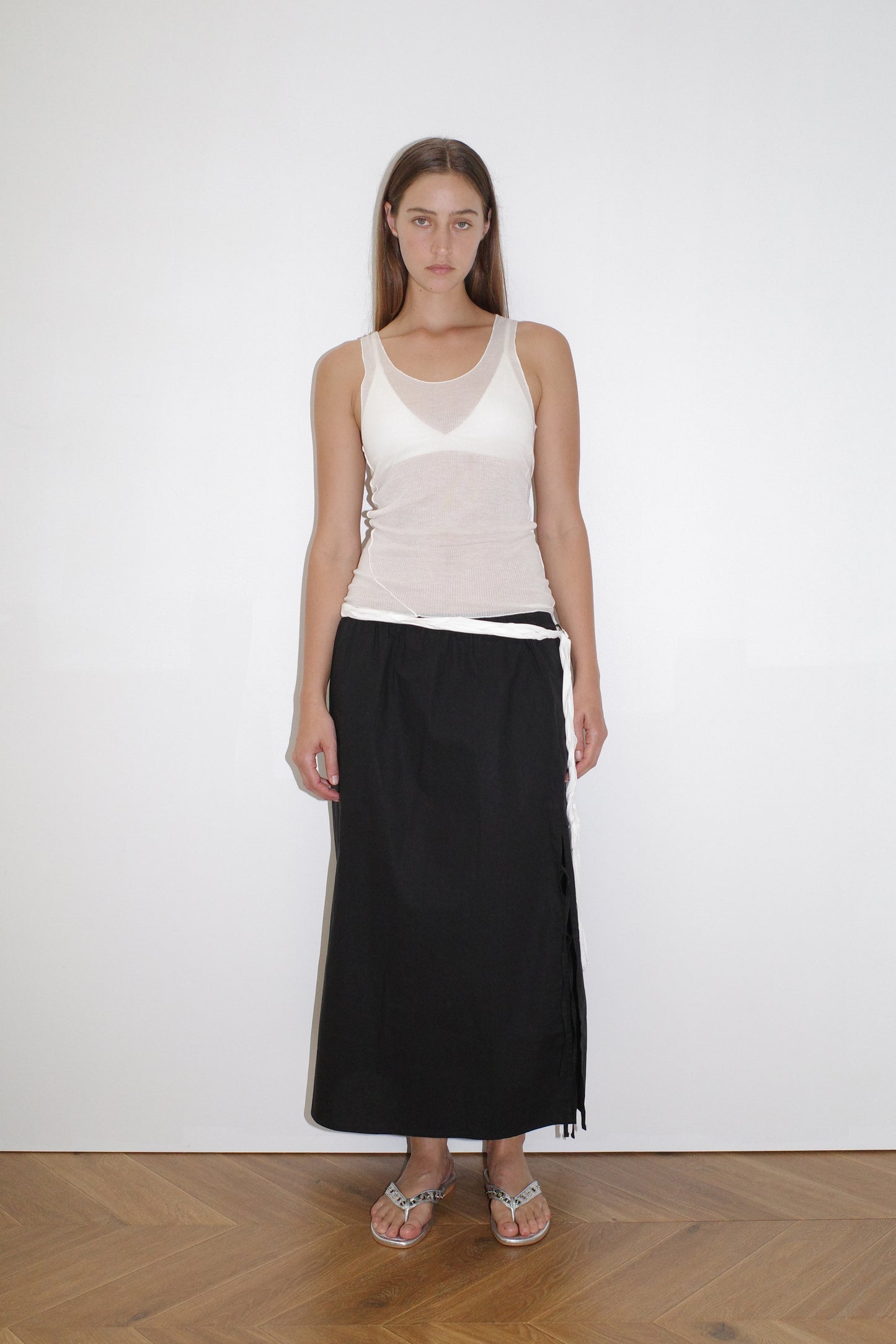 Split Tie Skirt - Black