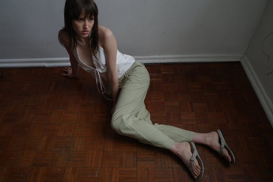 Open Frill Halter - White