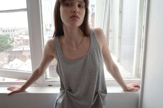 Pinch Gather Tank - Grey