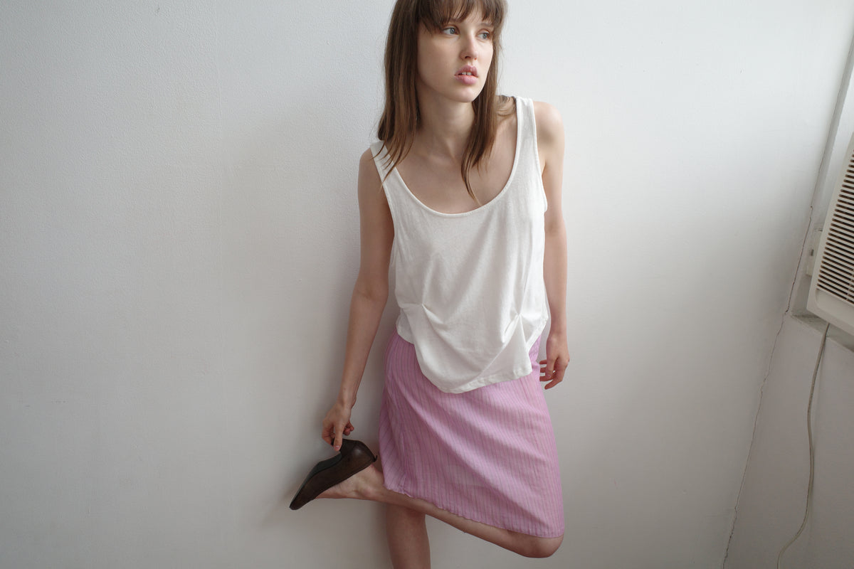 Pinch Gather Tank - White