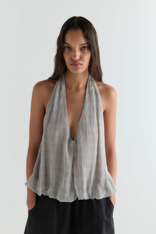 Voile Halter - Honey Check