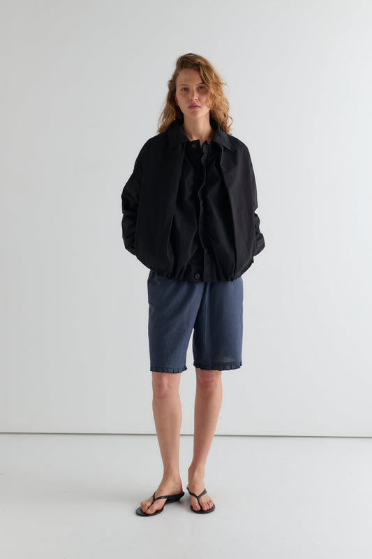 Fine Pleat Jacket - Black