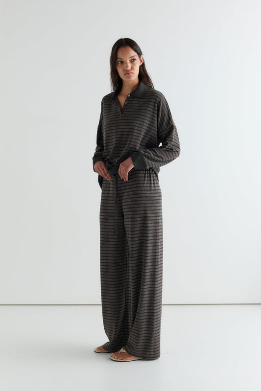Lounger Pant - Brown Stripe
