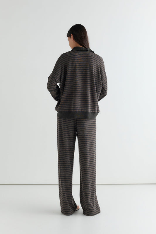 Lounger Pant - Brown Stripe