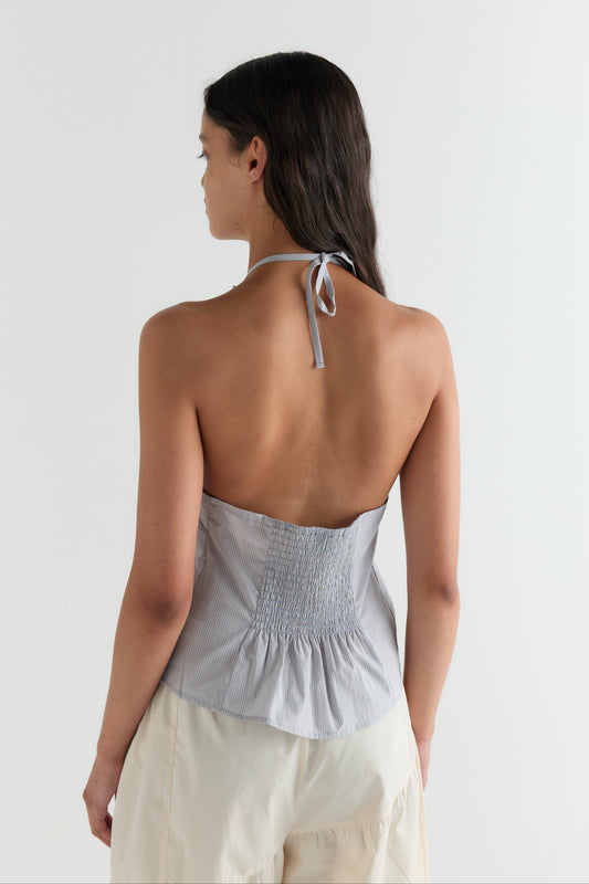 Open Frill Halter - Dream Stripe