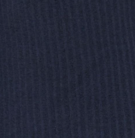 Close-up of a dark navy blue corduroy fabric, highlighting its soft texture and vertical ridges, similar to the Polo Knit - Dark Blue.