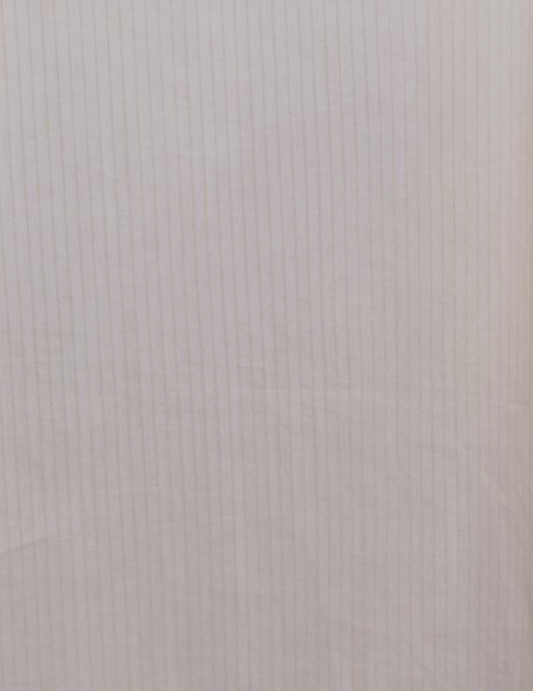 A sheet of light-colored, lined notebook paper with faint grids and subtle texture—reminiscent of the delicate fabric and striped pattern of the Button Frill Mini Dress - Stone Stripe.