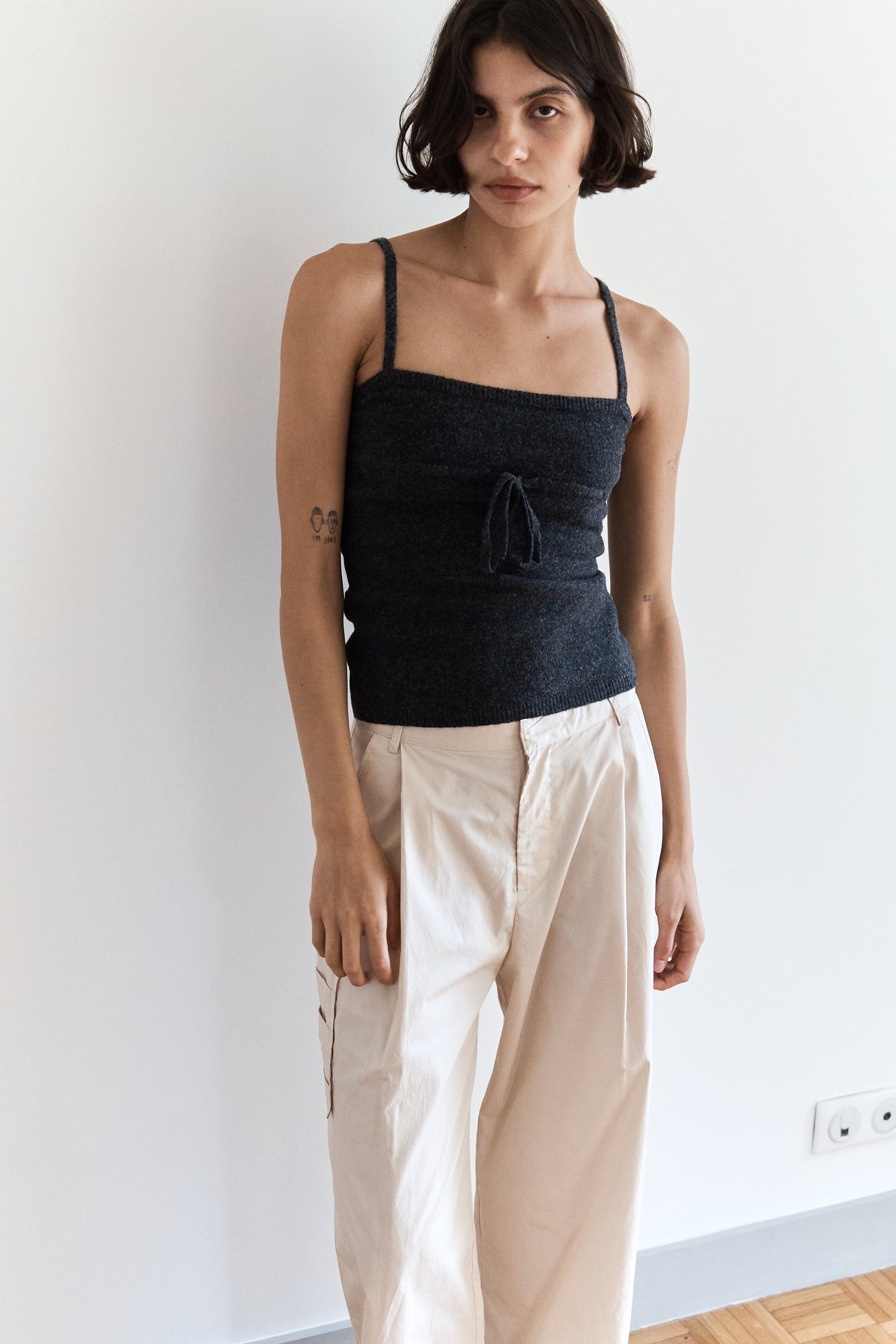 Gathered Pocket Pant - Off White