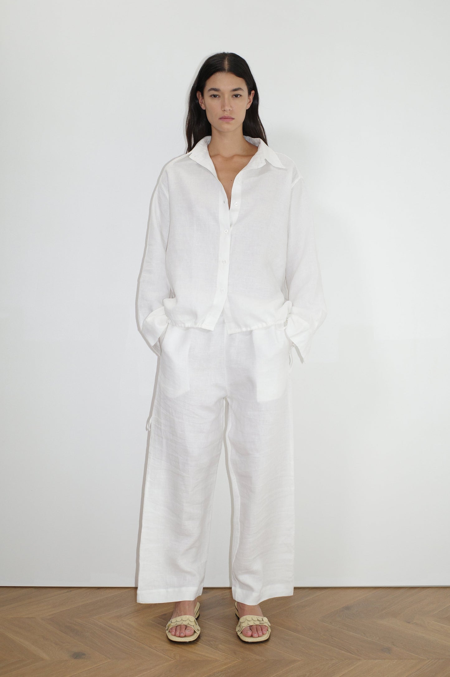 Tie Split Set - White