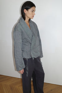 Exclusive Bubble Coat - Black White Stripe