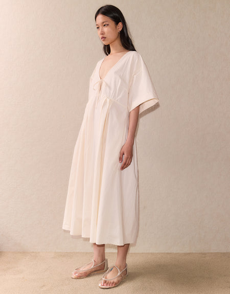 The Square Sleeve Dress - Off White | Deiji Studios