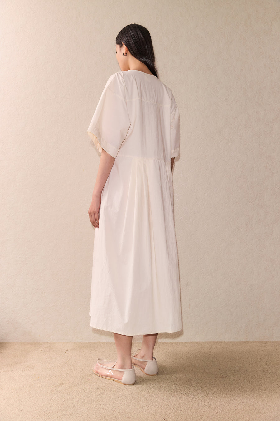 The Square Sleeve Dress - Off White