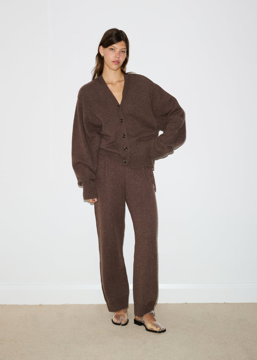 the knit fold tie pant - squirrel