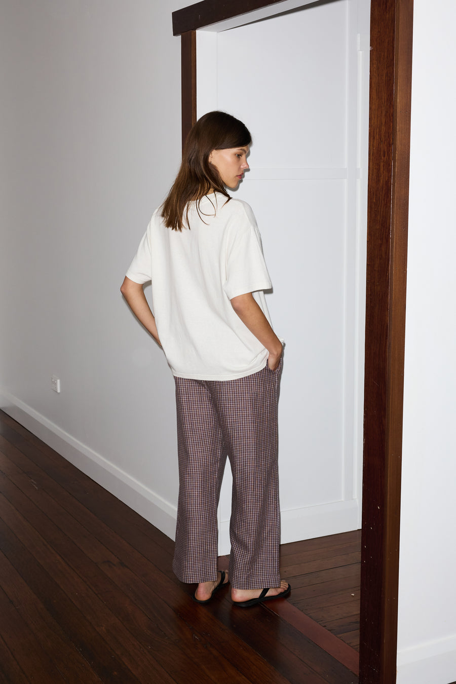 the ease trouser - russet check