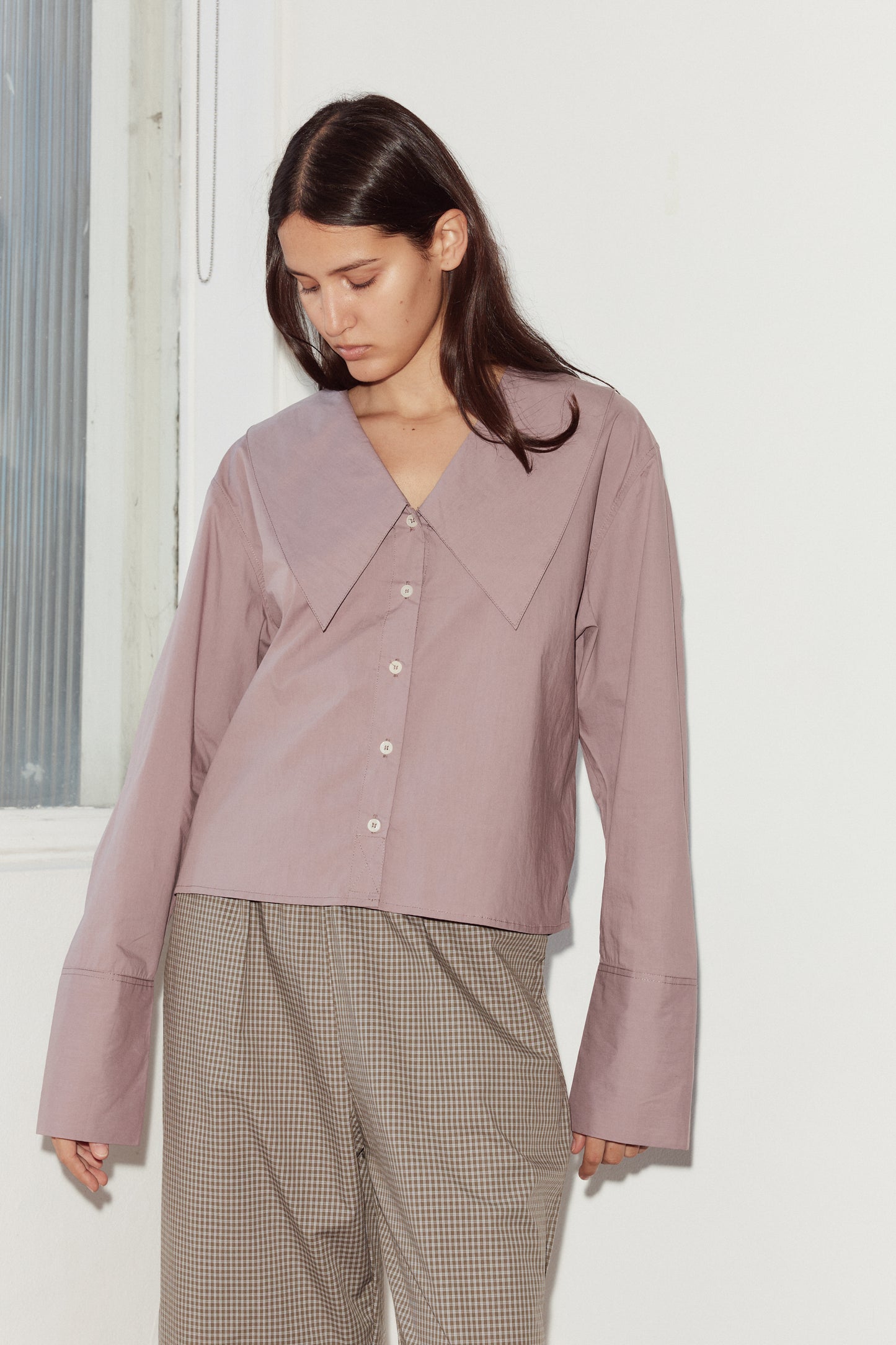 Oversized Collared Shirt - Mauve