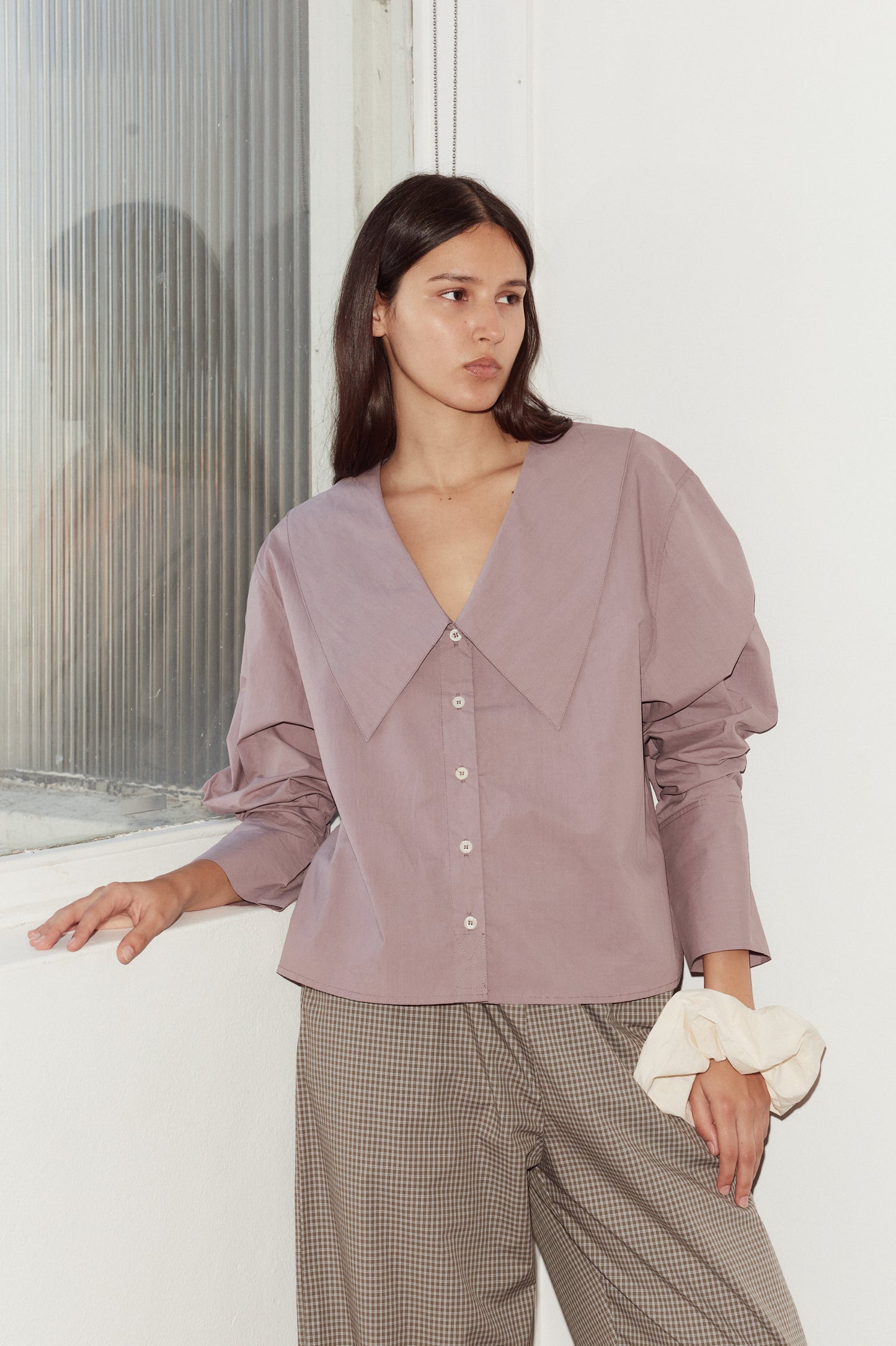 Oversized Collared Shirt - Mauve