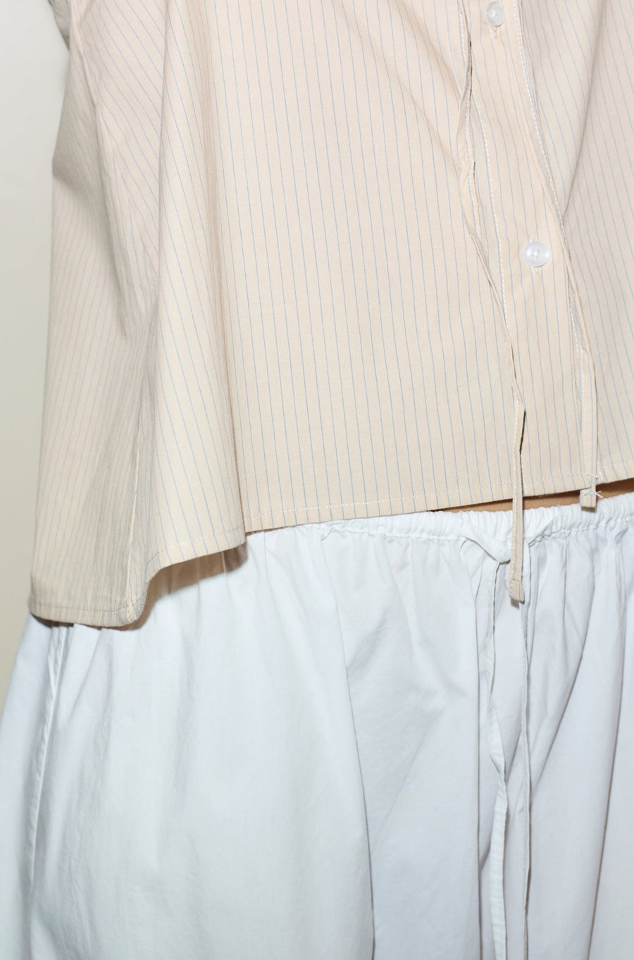The Mid Cotton Skirt  - White