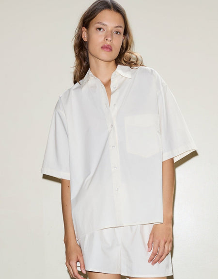The Short Sleeve Shirt  - Off White | Deiji Studios