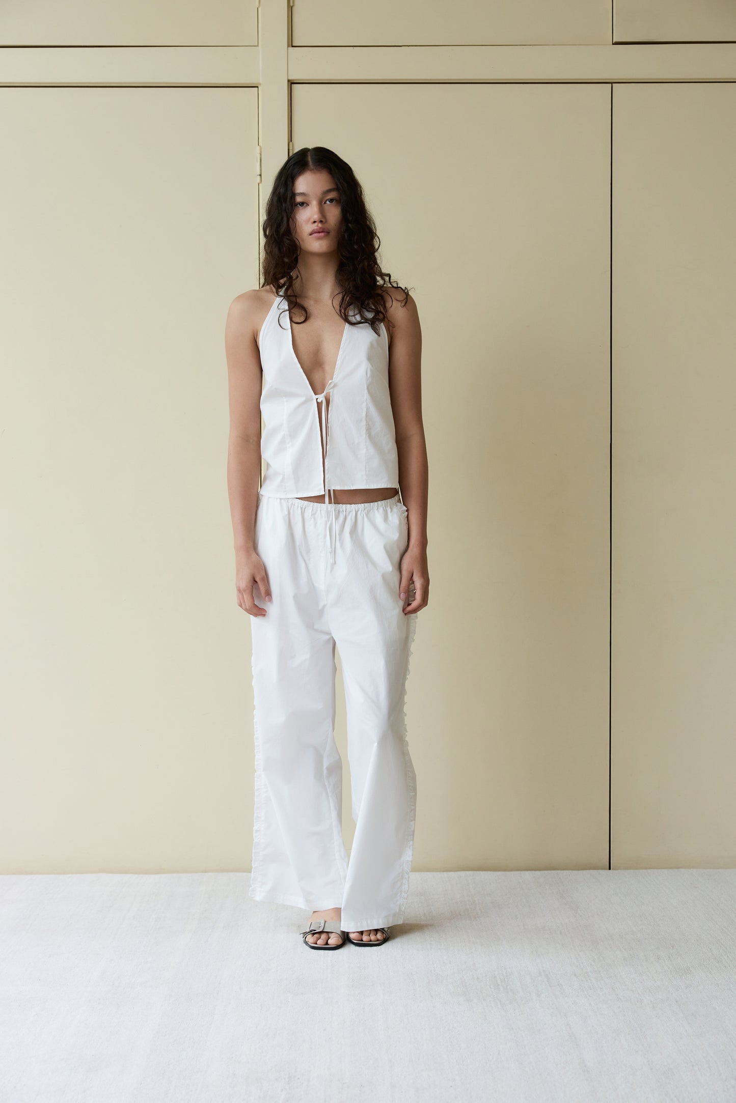 Ruffle Pant - White